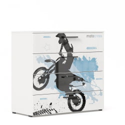 Комод тип 1 Мотокросс ЛД 535.050.000 Серый шелк с фотопечатью