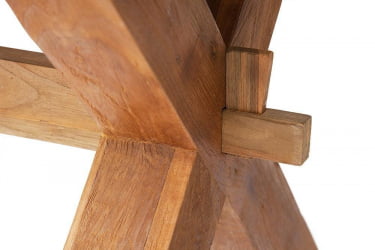 Стол обеденный Secret De Maison Kalido дерево тик, 200х100х78см, серый/натуральный