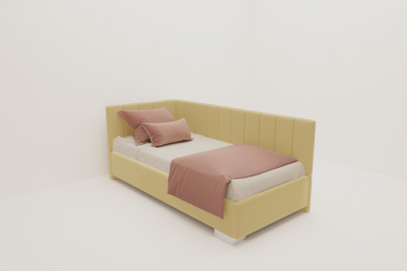 Подростковая кровать ТЕРРА БЕЗ ОСНОВАНИЯ (BERHOUSE) Цвет фасада: Желтая охра; Материал фасада: Металл/Велюр; Спальное место: 800х1900