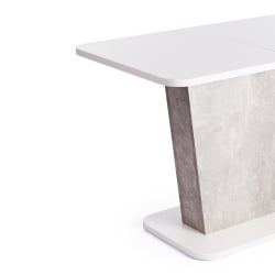 Раздвижной стол GENT ЛДСП, 110-145x68,6x75,5 см, Белый/Бетон