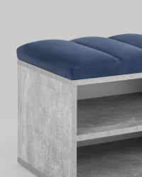 Банкетка Хольст серая велюр Синий