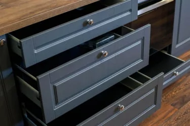 Тумба кухонная 600 с 3 ящиками ЛЮКС (5) Мокка ЛД 274.190.000.137 Черная Дуб фактурный антрацит