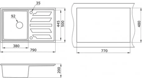 Кухонная мойка GRANULA 8002 Шварц