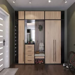 Прихожая в коридор современная Неаполь №2 Черный Дуб Золотой