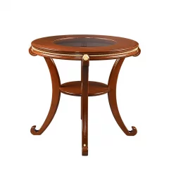 Круглый стол из стекла Глория С (Венге)