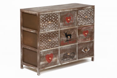 Комод с 9 ящиками Secret De Maison CHRISTMAS 9 ( mod. HX16-007NS ) brown antique/ash christmas