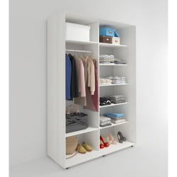 Шкаф-купе 2-х дверный Акцент-Лайт Д3 1000х600 Выбеленное дерево