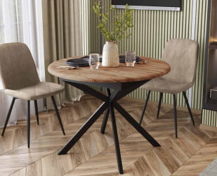 Круглый раздвижной стол Орфей 49.1 Дуб Табако