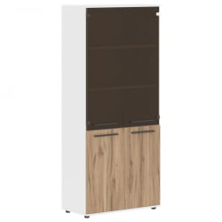 Шкаф комбинированный EDIS EHCS 85.2 Дуб Денвер светлый Мокко Белый