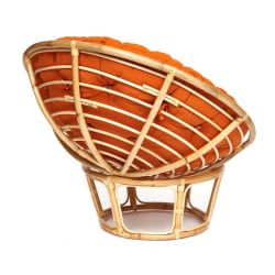 Кресло PAPASAN ECO/ПАПАСАН ЭКО P115-1/SP STD /c подушкой, ремешками/ диаметр подушки 122 см, 115x101x92 см, Natural (натуральный), ткань Оранжевый, С 23