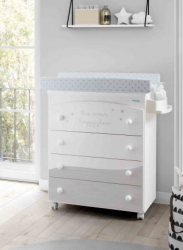 Комод в детскую Micuna Cosmic B-970 White/Ash Grey Stars