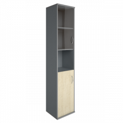 Шкаф высокий узкий левый Riva А.СУ-1.4 Л Клен/Металлик