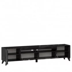 Тумба под ТВ Бруклин 2000 с опорами Черный глянец