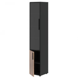 Шкаф-колонка комбинированный (левый) VELION VENEER VRHCS 40.2 L Американский орех Яшма черная