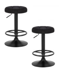 Табурет барный ДОБРИН БРУНО БЛАCК (черный велюр (МДЖ9-101)) 2 шт / DOBRIN BRUNO BLACK (MJ9-101))
