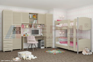 Двухъярусная кровать для детей КР-123 БД Дуб беленый