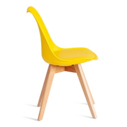 Стул TULIP (mod. 73-1) дерево/пластик/экокожа, 47,5x55x80 см, Желтый (Yellow)