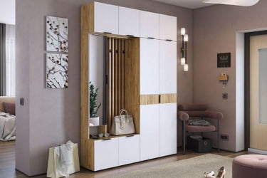 Антресоль двухдверная Бери MPR-025 Дуб крафт золотой/белое дерево