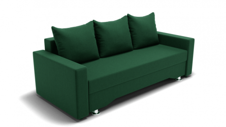 Зеленый диван Квадро-3 ПБ (ЗР) Цвет фасада: Зеленый; Тип: Прямой; Материал фасада: Металл/Велюр