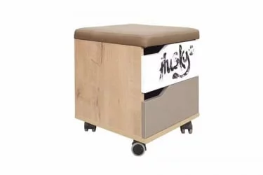 Тумбочка для детской Хаски 52 Дуб Ирландский Мокко Белый