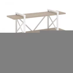 Стеллаж на колесных опорах - 3 полки LOFT  VR.L-MST.K-3.8V Металл белый Дуб Аттик