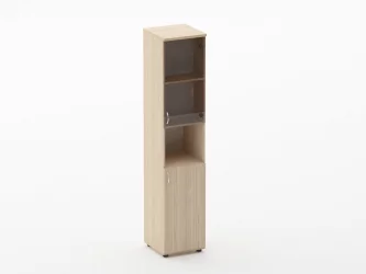 Шкаф высокий со стеклом и нишей Twin 16.16.16Пр Туя