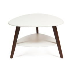 Стол журнальный CAROLL МДФ/дерево, 77*78*50 см, Белый (ножки орех)