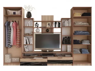 Классическая стенка в гостиную Багира каштан