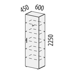 Шкаф-пенал (лев/прав) Монако 606.16 Дуб Вотан / Белый шпон/ Альпийский белый