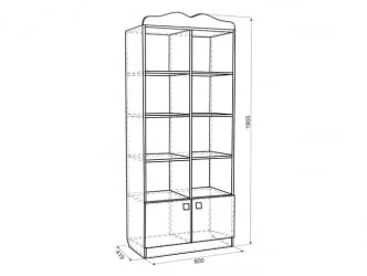 Стеллаж Амели модуль 04 Дуб млечный