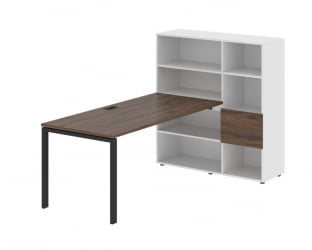 Рабочая станция EDIS EURST 1217 Дуб Денвер темный Черный Белый