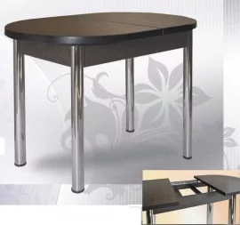 Стол обеденный Универсальный 32мм ХРОМ мет.напр. 3 кат.108 8514 круги ЛДСП венге