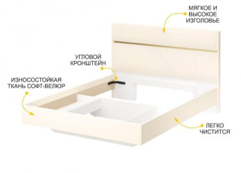 Кровать Монако 903.01 Белый шпон/Даллайс Айвори