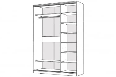 Шкаф-купе 2-х дверный Виктория 1400х584х2300, Белый 14ДЗДЗ-ПП-Б 310-63