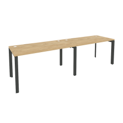 Рабочая станция на П-образном м/к ОНИКС О.МП-РС-2.3.7 Тиквуд Светлый/Антрацит / ONIX O.MP-RS-2.3.7