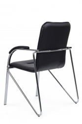 Стул Самба с мягкими подлокотниками СМБ-01Х Хром гальв. Черный / SMB-01H