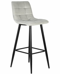 Стул барный DOBRIN NICOLE (черные матовые ножки, светло-серый велюр (108-52))