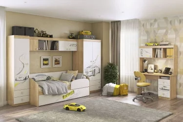 Письменный стол с ящиками Форсаж MKF-05 Дуб сонома/белый