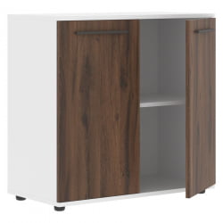 Шкаф с глухими малыми дверьми ЕДИС ЕЛCС 85.1 Дуб Денвер темный Мокко Белый / EDIS ELCS