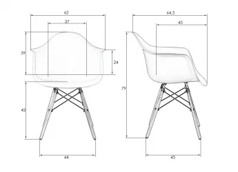 Стул обеденный DOBRIN DAW Белый