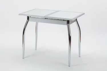 Стол обеденный Аспен КЗ(6195) серый,завитки серебро