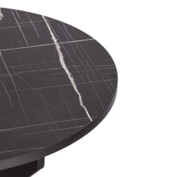 Раздвижной стол MANZANA ЛДСП/HPL/металл, 100 х 100+30 х 75 см, Мрамор черный/черный