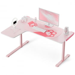 Стол письменный (для компьютера) угловой EUREKA ERK-L60L-PK-V2 (левый), розовый