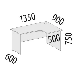 Стол эргономичный правый Альфа 64.61 Дуб Кронберг