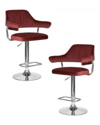 Стул барный ДОБРИН CХАРЛЙ (винный велюр (МДЖ9-35)) 2 шт / DOBRIN CHARLY (MJ9-35))