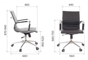 Кресло для персонала Leo T экокожа Черный