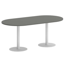 Стол овальный ХОМЕ ОФФИCЕ ВР.СП-5-180.1 Металлик/Белый металл / HOME OFFICE VR.SP-5-180.1