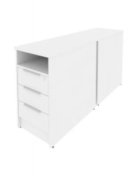 Тумба приставная двойная Metal System Б.ТП-2 Белый/Серый