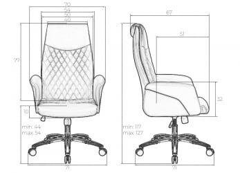 Офисное кресло для руководителей DOBRIN LEONARD (коричнево-бежевый)