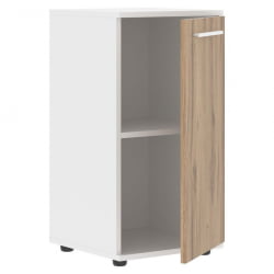 Шкаф колонка с глухой малой дверью ЕДИС ЕЛCС 42.1 Дуб Денвер светлый Белый Белый / EDIS ELCS